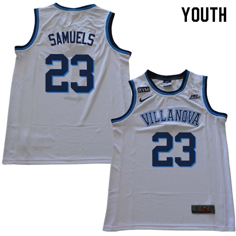 2018 Youth #23 Jermaine Samuels Willanova Wildcats College Basketball Jerseys Sale-White - Click Image to Close